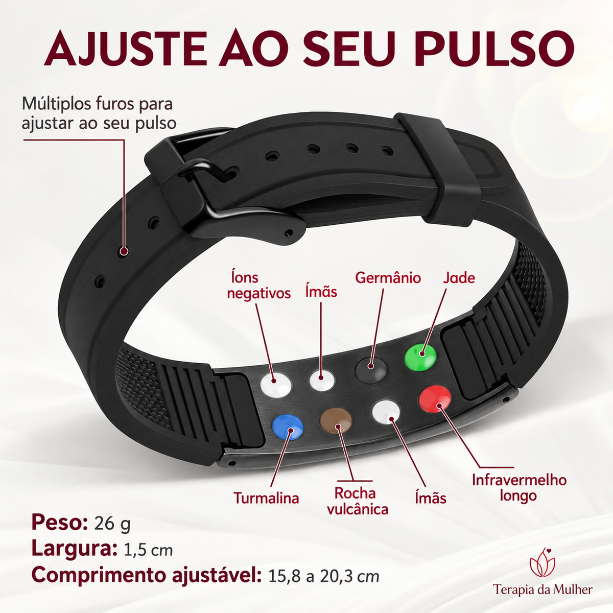 IonFlow™ 7-Elements - Bracelete Magnético dos 7 Elementos Ancestrais