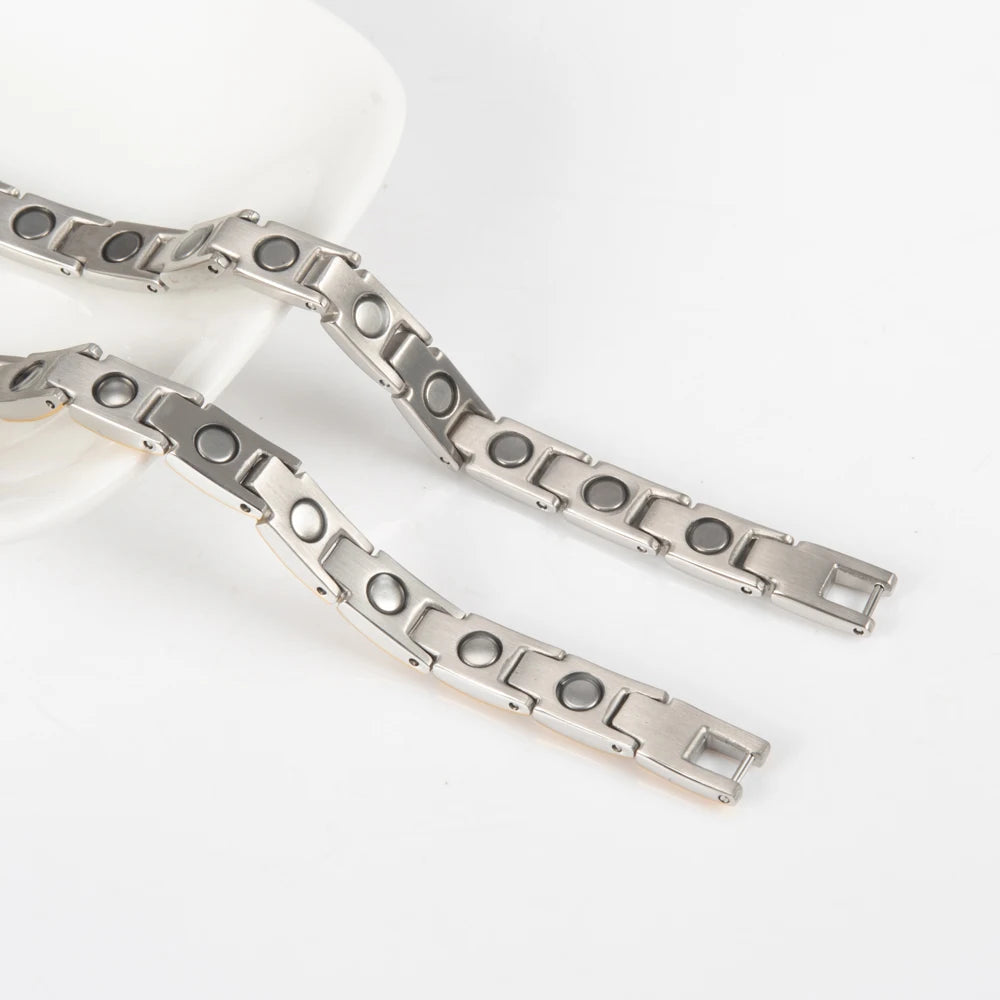 Tornozeleiras Premium de Terapia Magnética - Aço Inoxidável para Bem-estar e Equilíbrio Energético Feminino