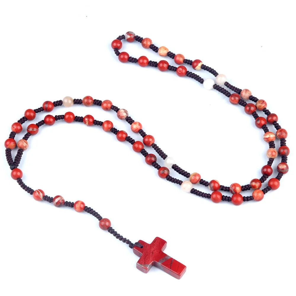Cordão com Crucifixo de Cristais Naturais - Proteção Espiritual e Cura Energética | Fé Cristã