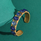 Bracelete Opala Celestial - Cobre com Banho Ouro 18k | Elegância Vintage Premium