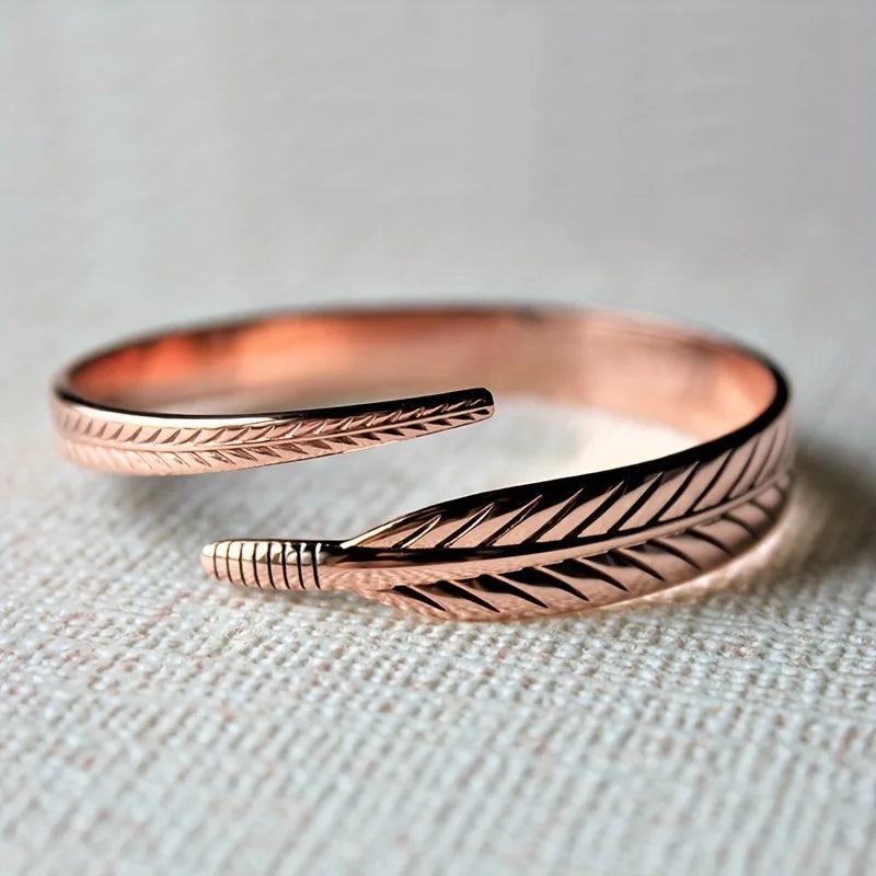 FeatherWing™ - Bracelete de Cobre Puro | Energia Ancestral e Proteção Espiritual