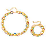 Conjunto Alegria 🤩 com Gargantilha e Bracelete de Cobre - Terapia da Mulher