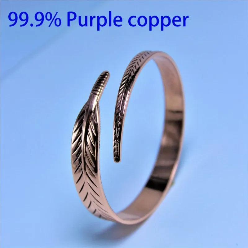 FeatherWing™ - Bracelete de Cobre Puro | Energia Ancestral e Proteção Espiritual