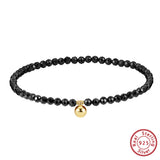 Tornozeleira da Proteção em Prata 925 | Black Spinel ou Garnet