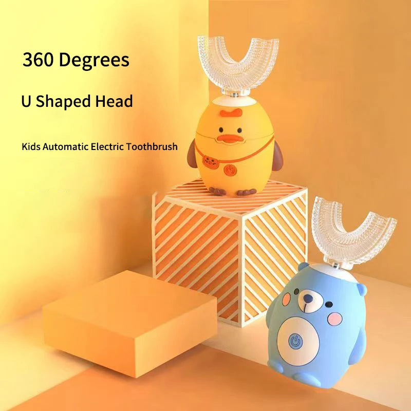 Escova de Dentes Elétrica Infantil Formato U 360° | Automática Sônica com Temporizador - SmileBuddy™
