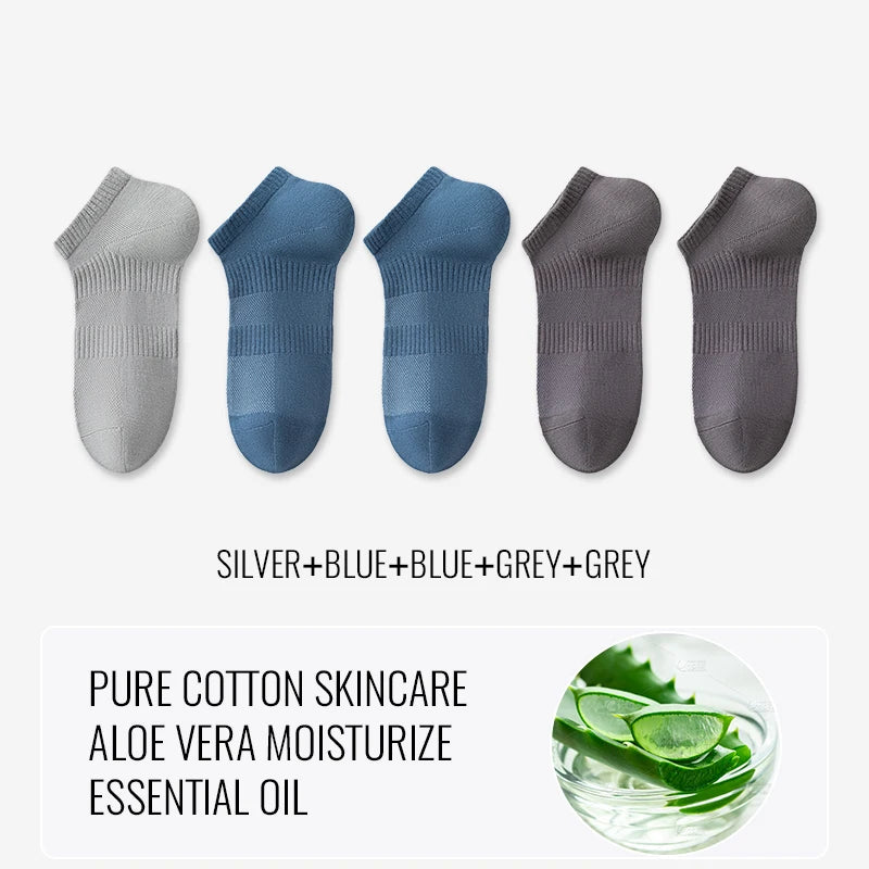 EcoBreathe™ - Meias Premium Aloe Vera e Algodão - Hidratante Anti-Suor - Kit 5 pares