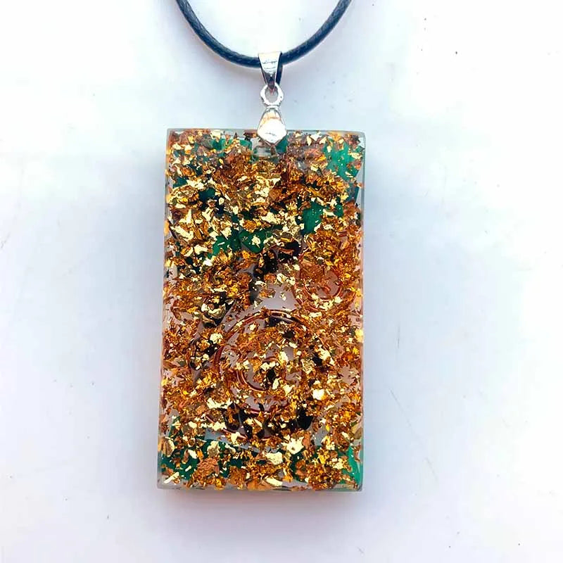 Orgonite Pessoal de Cobre com Turmalina e Malaquita - Proteção 5G e Wi-fi