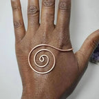 Espiral Ancestral de Cobre - Anel Energético para Palma | Conexão Milenar e Bem-estar