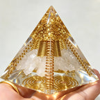 Pirâmide de Orgonite com Espiral de Cobre e Quartzo | CopperWire™