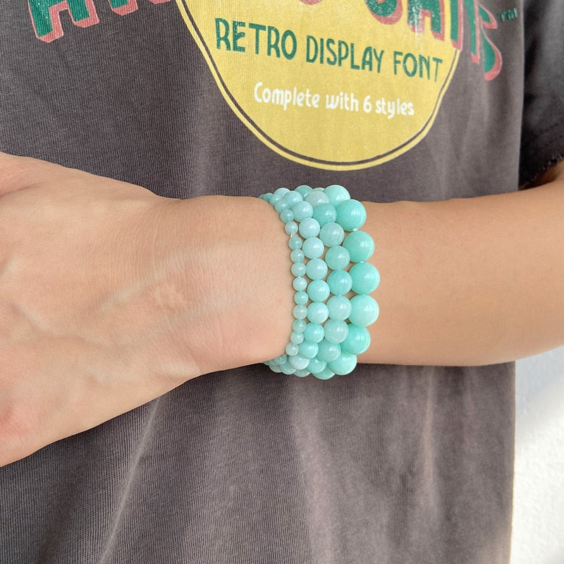 Pulseira de Amazonite Frisado - Terapia da Mulher