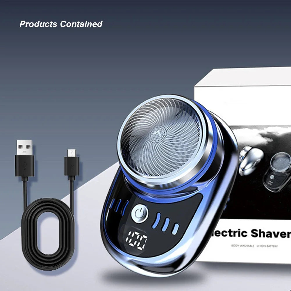 TravelShave Pro™ - Barbeador Portátil Mini USB Recarregável | Display Digital e Lâminas Aço Inox