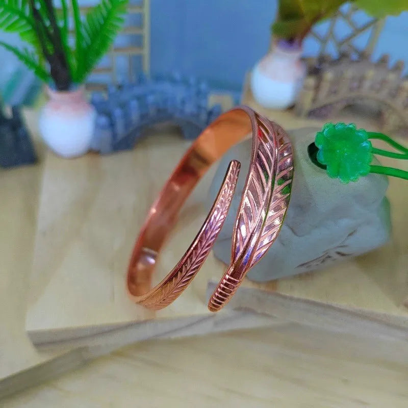 FeatherWing™ - Bracelete de Cobre Puro | Energia Ancestral e Proteção Espiritual