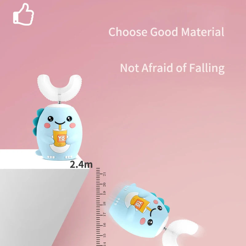 Escova de Dentes Elétrica Infantil Formato U 360° | Automática Sônica com Temporizador - SmileBuddy™