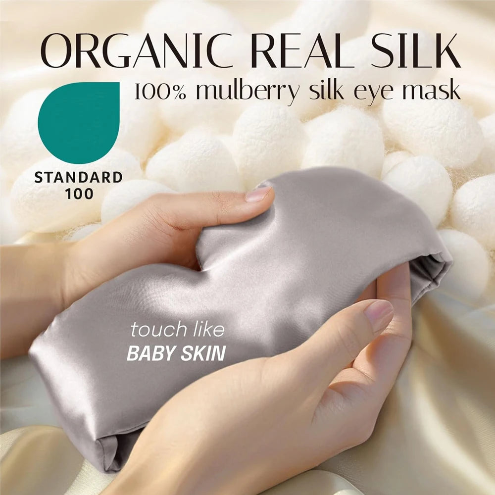 Máscara de Sono em Seda de Amoreira 100% Natural | Bloqueio Total de Luz - SilkDream™