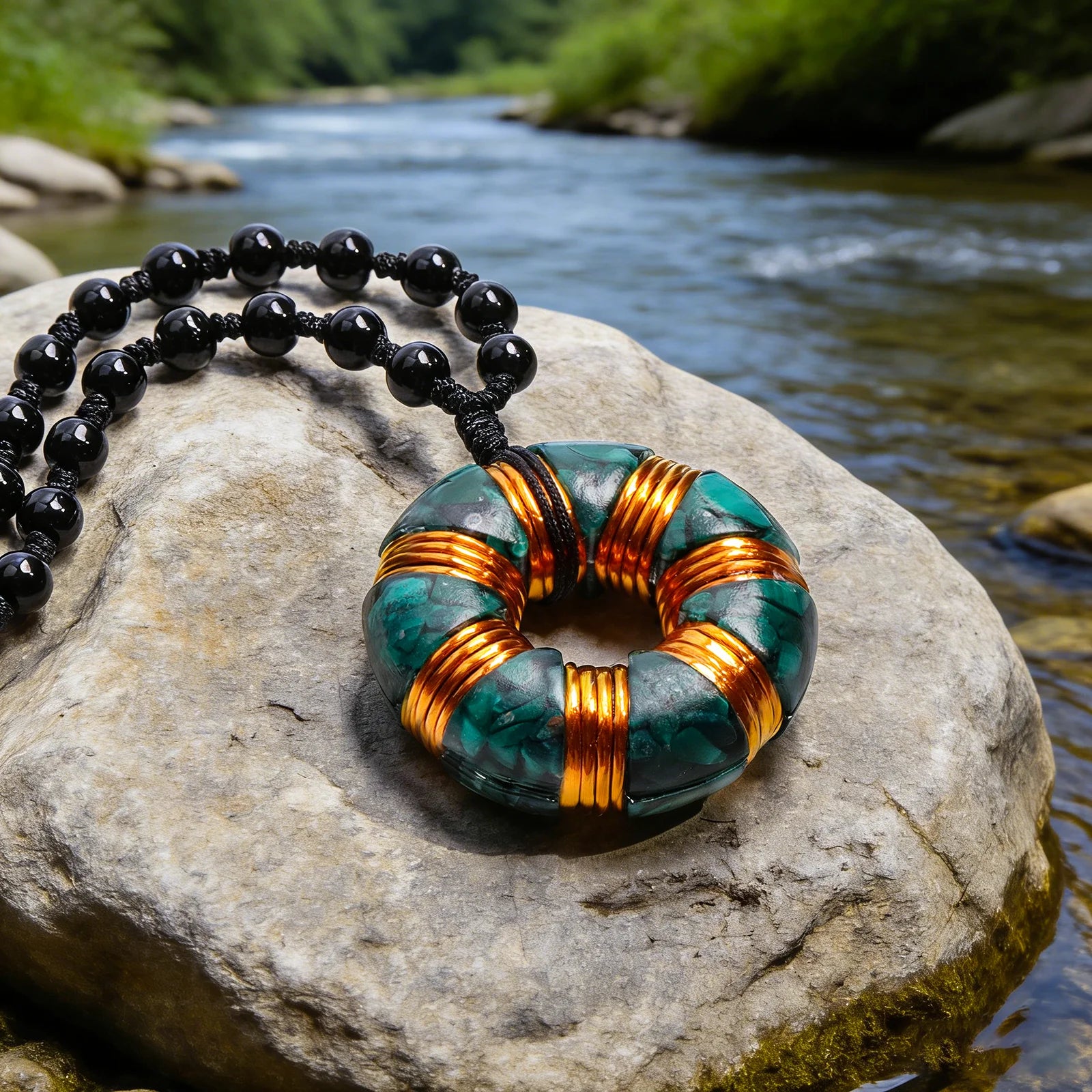 Núcleo Áureo™ | Gerador de Orgone Toroidal com Cristal Natural