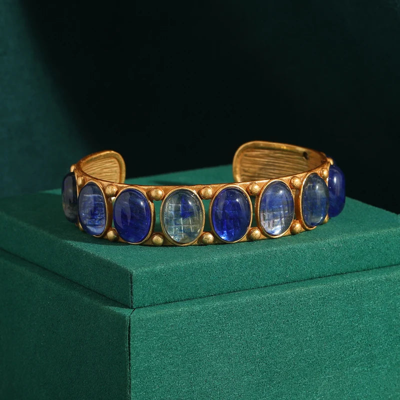 Bracelete Opala Celestial - Cobre com Banho Ouro 18k | Elegância Vintage Premium