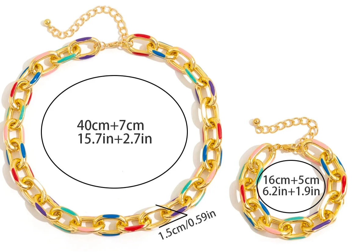 Conjunto Alegria 🤩 com Gargantilha e Bracelete de Cobre - Terapia da Mulher