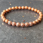 🔮 Pulseira Lava Vulcânica & Cobre - Amuleto de Força Ancestral