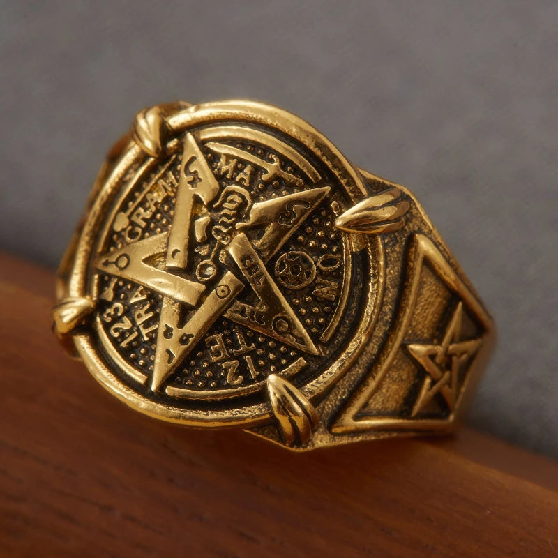 Anel Tetragrammaton™ | Anel Hermético de Geometria Sagrada — Simbolismo Ocultista Vestível