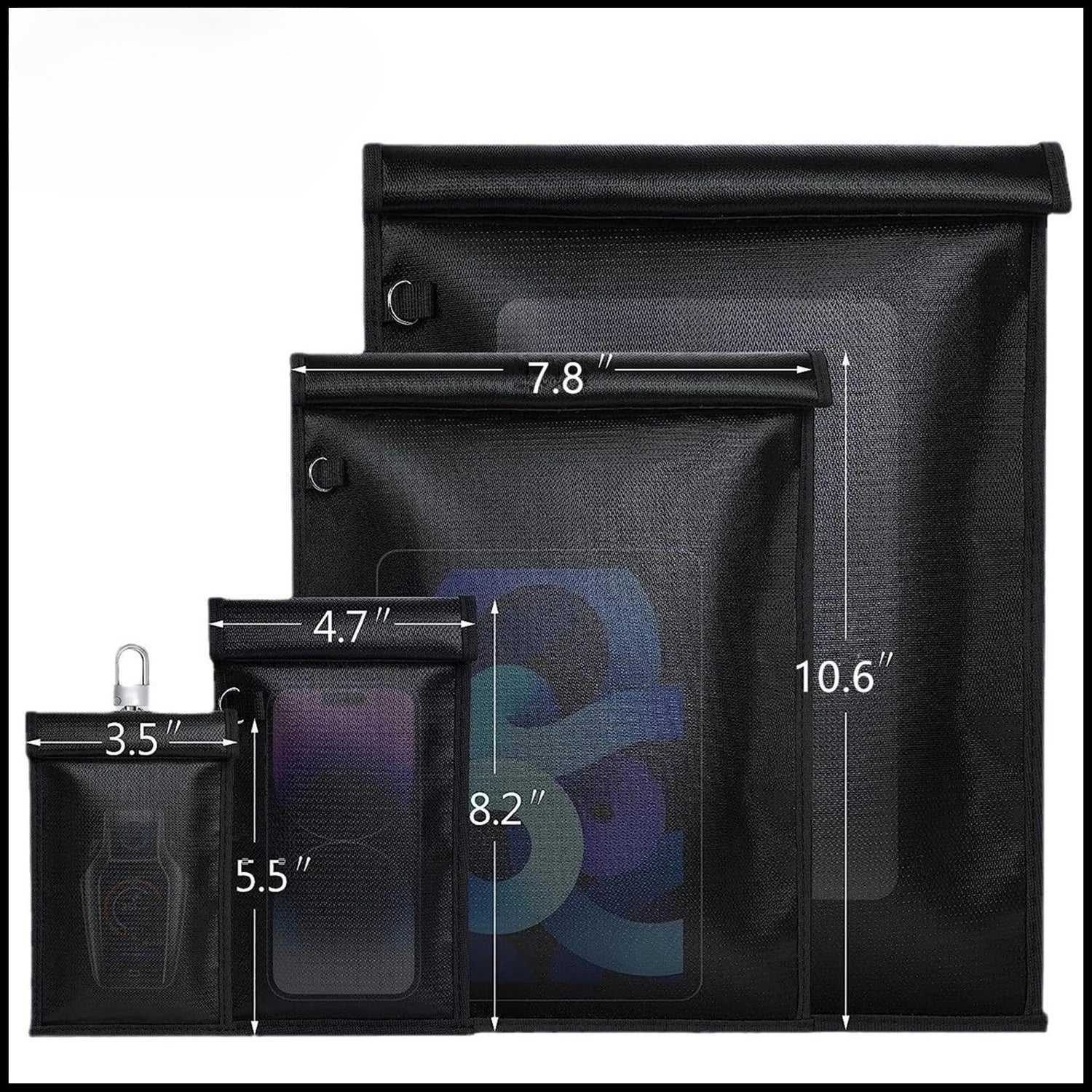Bolsa Faraday Pro™ | Documentos, Fogo e Água | Bloqueio de Sinal e RFID