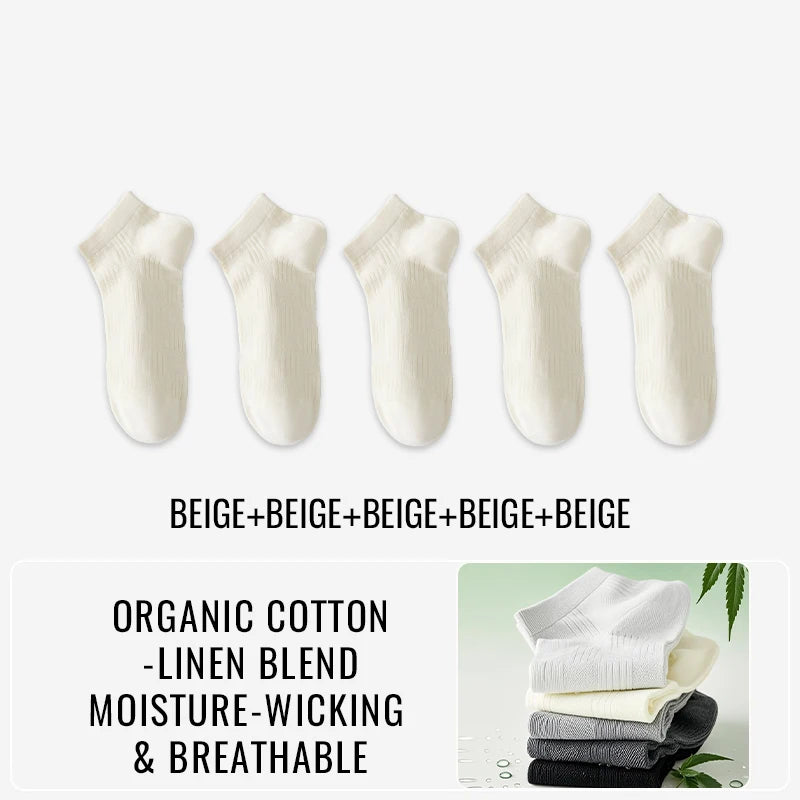 EcoBreathe™ - Meias Premium de Cânhamo e Algodão - Antibacteriana Anti-Suor - Kit 5 Pares