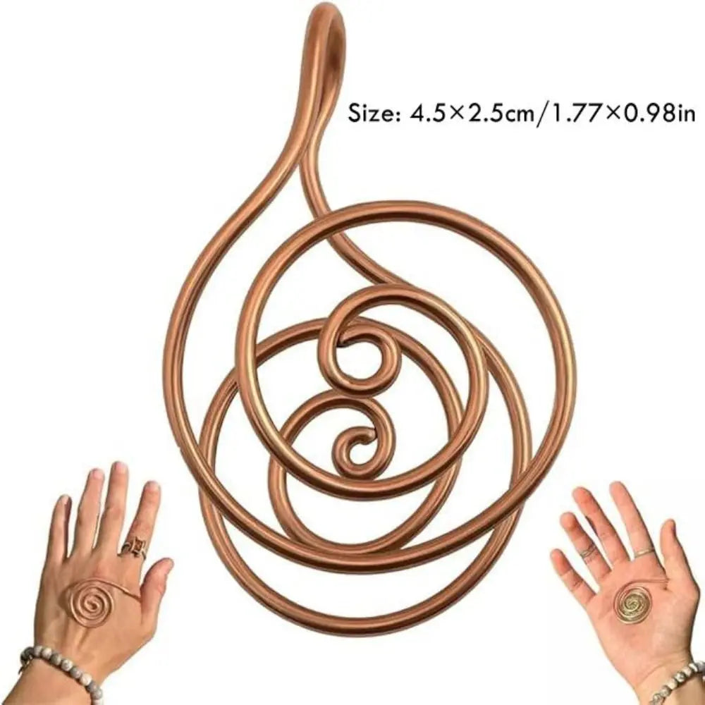 Espiral Ancestral de Cobre - Anel Energético para Palma | Conexão Milenar e Bem-estar