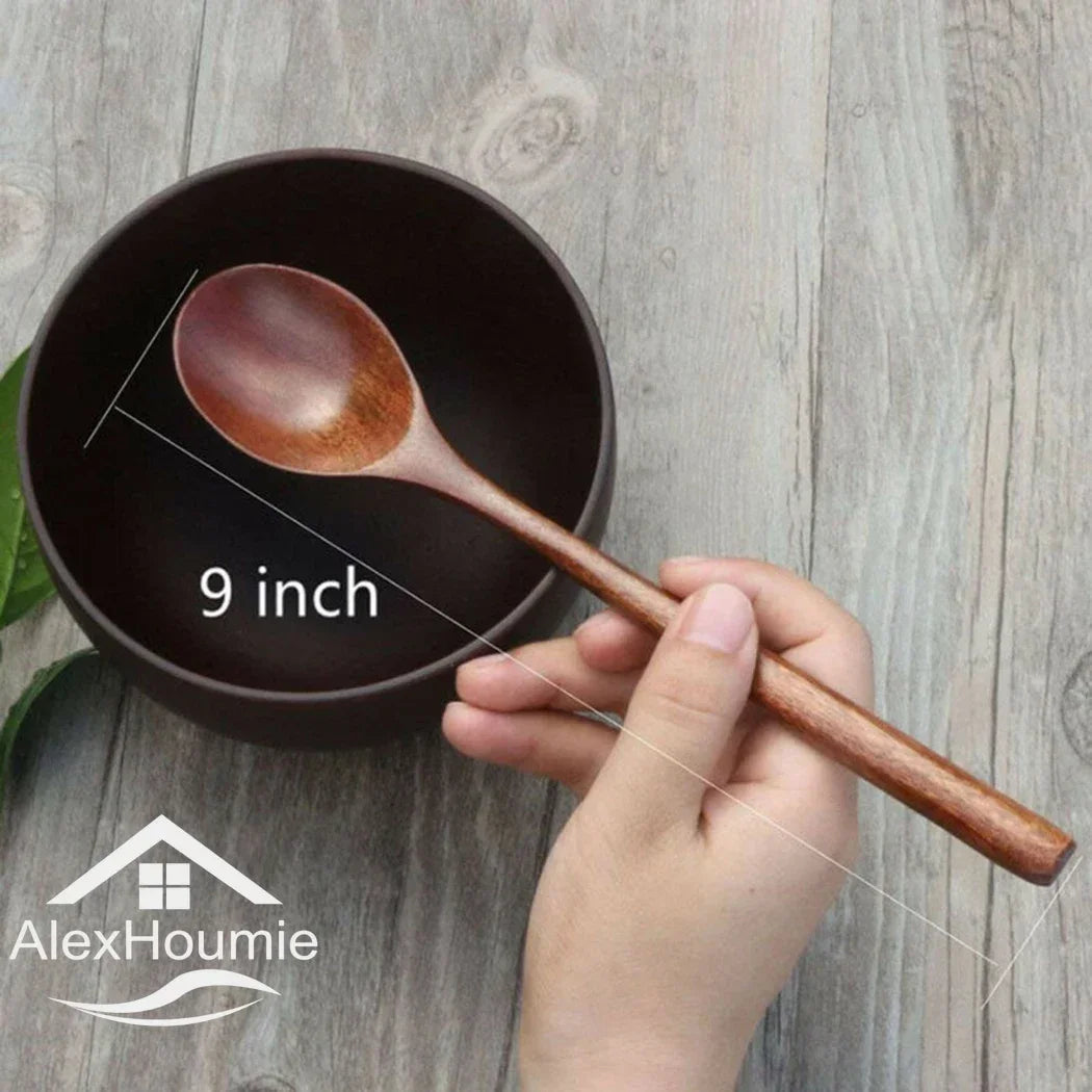 Kit 6 Colheres de Bambu Natural Estilo Coreano | Sustentável e Artesanal - NatureSpoon™