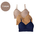 Kit 3 Sutiãs Femininos em Poliéster | Lingerie Íntima Sexy e Confortável