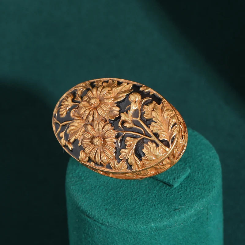 Anel de Cobre - Art Deco Girassol de Van Gogh