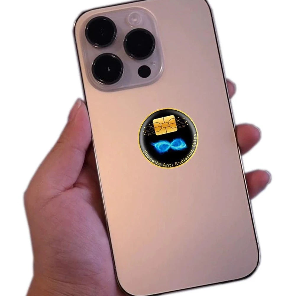 ShungiteShield™ - Adesivo de Proteção EMF com Shungite Natural | Kit 5 Unidades Anti-Radiação