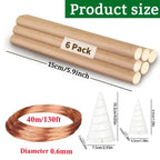 TeslaFlow™ - Kit Eletrocultura Completo 40m | Fio de Cobre Puro + 2 Gabaritos Fibonacci + 6 Hastes de Madeira