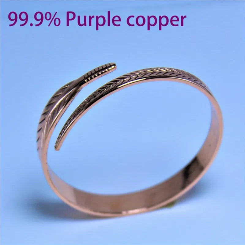 FeatherWing™ - Bracelete de Cobre Puro | Energia Ancestral e Proteção Espiritual