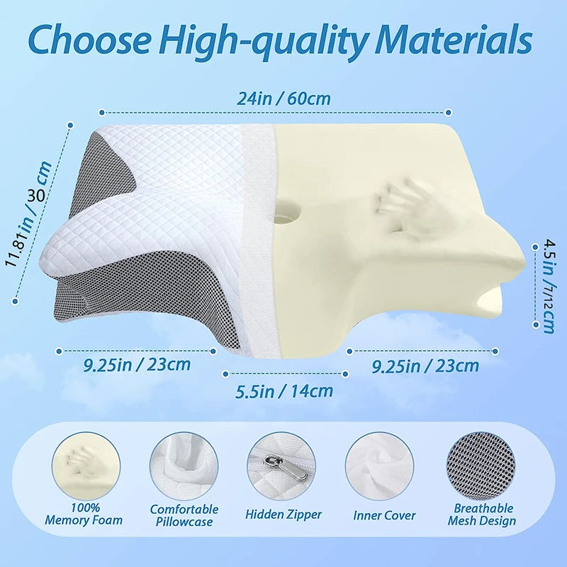 Travesseiro Cervical Memory Foam Premium - Suporte Ergonômico