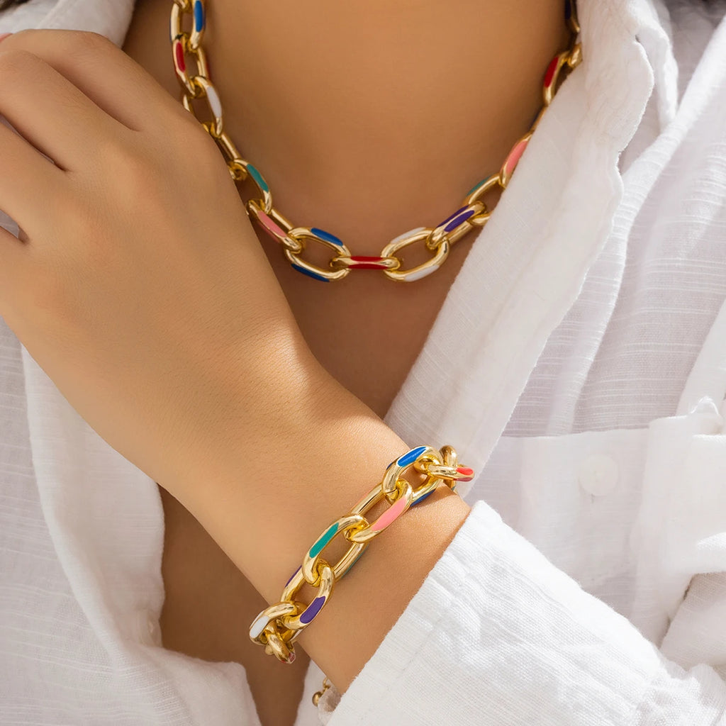 Conjunto Alegria 🤩 com Gargantilha e Bracelete de Cobre - Terapia da Mulher
