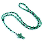 Cordão com Crucifixo de Cristais Naturais - Proteção Espiritual e Cura Energética | Fé Cristã