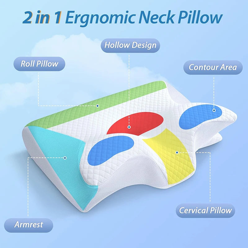 Travesseiro Cervical Memory Foam Premium - Suporte Ergonômico