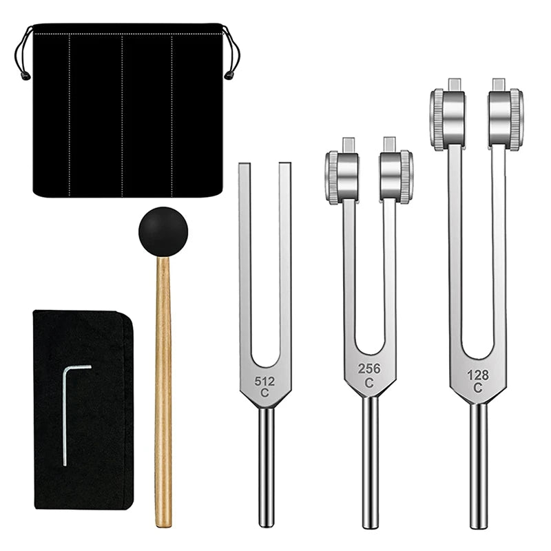 Kit de Diapasão 128hz, 256hz e 512hz - Terapia da Mulher