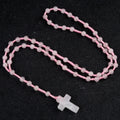 Cordão com Crucifixo de Cristais Naturais - Proteção Espiritual e Cura Energética | Fé Cristã