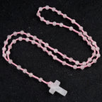Cordão com Crucifixo de Cristais Naturais - Proteção Espiritual e Cura Energética | Fé Cristã