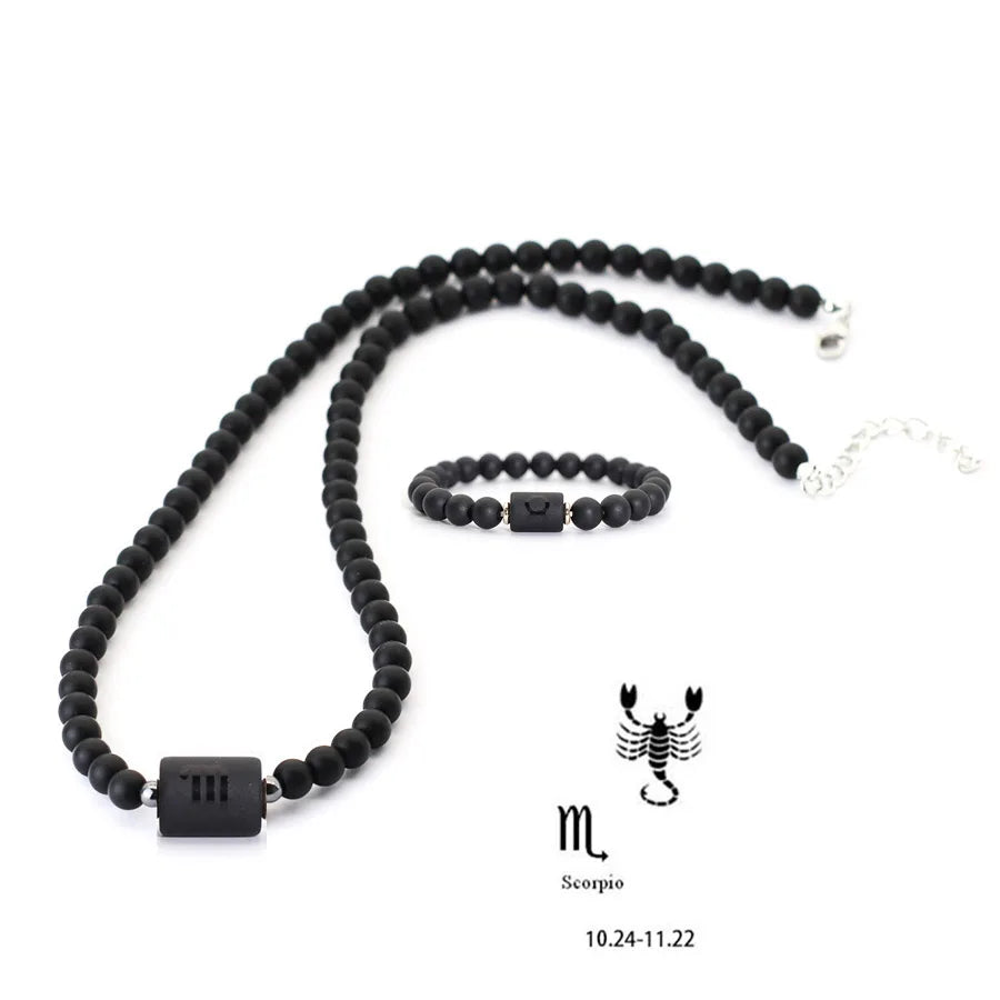 Conjunto Zodíaco - Colar e Bracelete de Onix