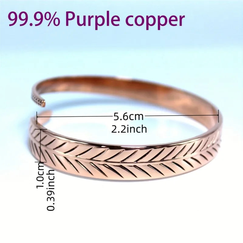 FeatherWing™ - Bracelete de Cobre Puro | Energia Ancestral e Proteção Espiritual