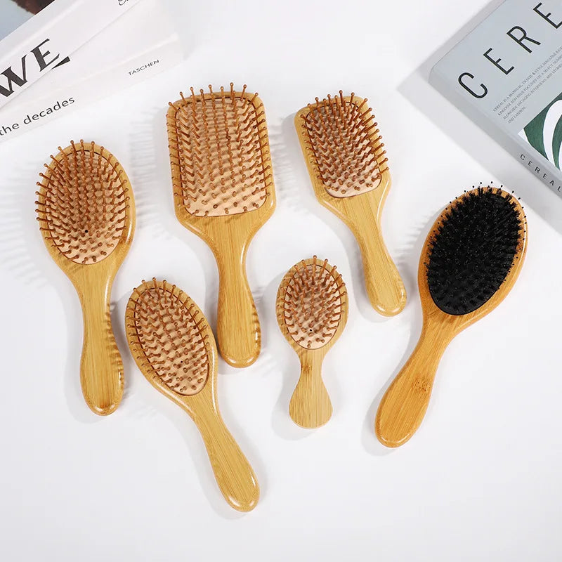 BambooFlow™ - Escova Massageadora de Bambu Natural | Reduz Queda Capilar e Estimula Crescimento