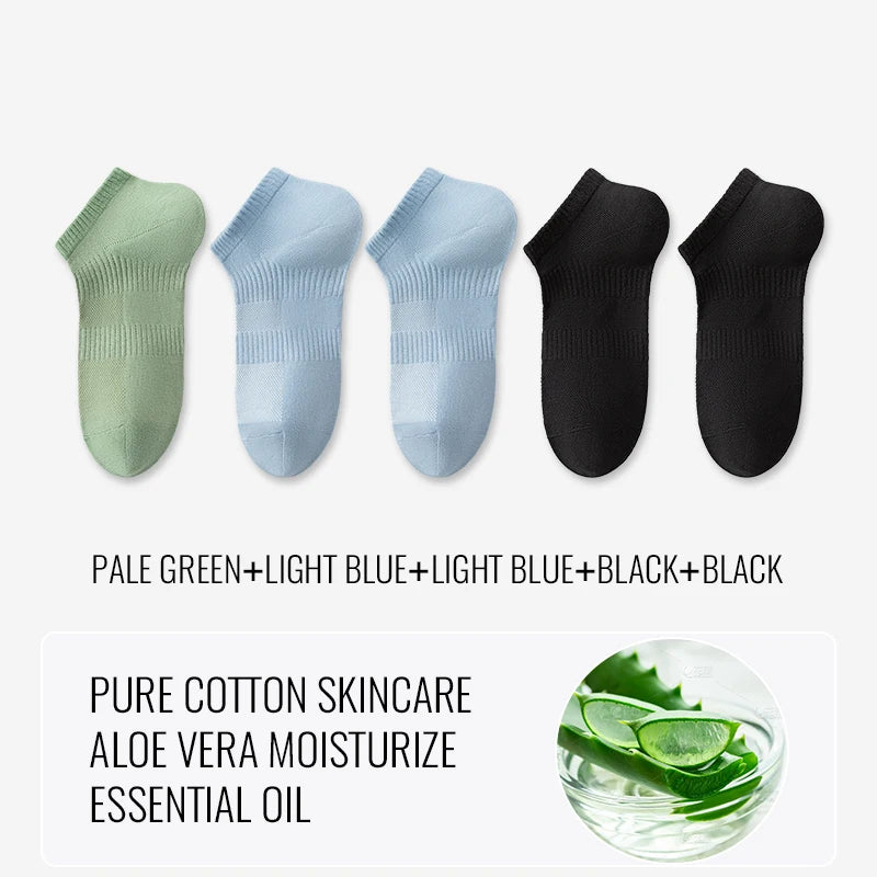 EcoBreathe™ - Meias Premium Aloe Vera e Algodão - Hidratante Anti-Suor - Kit 5 pares