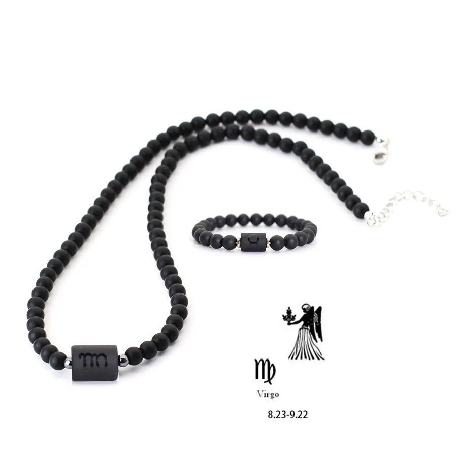 Conjunto Zodíaco - Colar e Bracelete de Onix