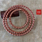 Bracelete de Cobre Puro Trançado Artesanal - Energia Natural e Bem-Estar