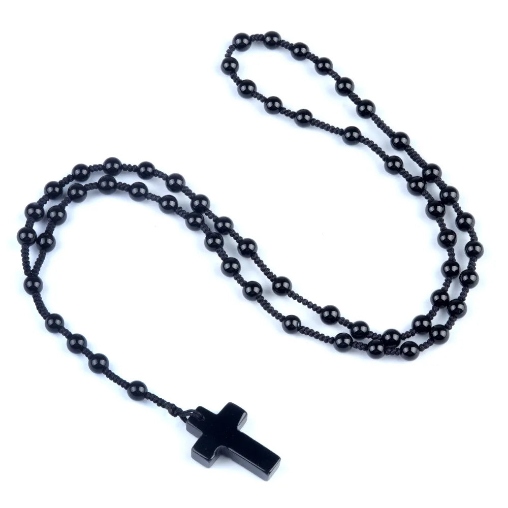 Cordão com Crucifixo de Cristais Naturais - Proteção Espiritual e Cura Energética | Fé Cristã