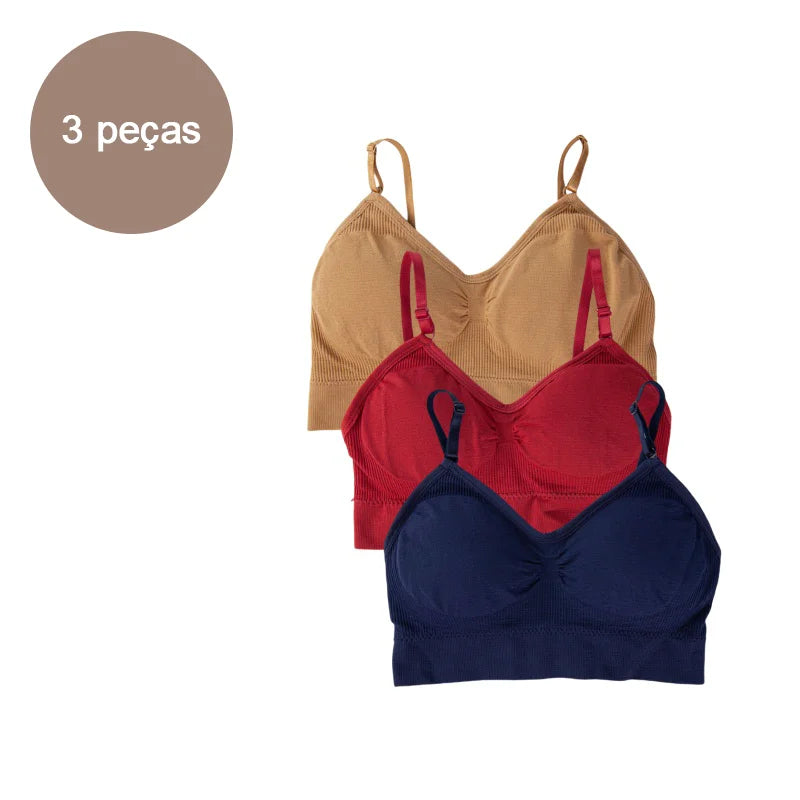Kit 3 Sutiãs Femininos em Poliéster | Lingerie Íntima Sexy e Confortável