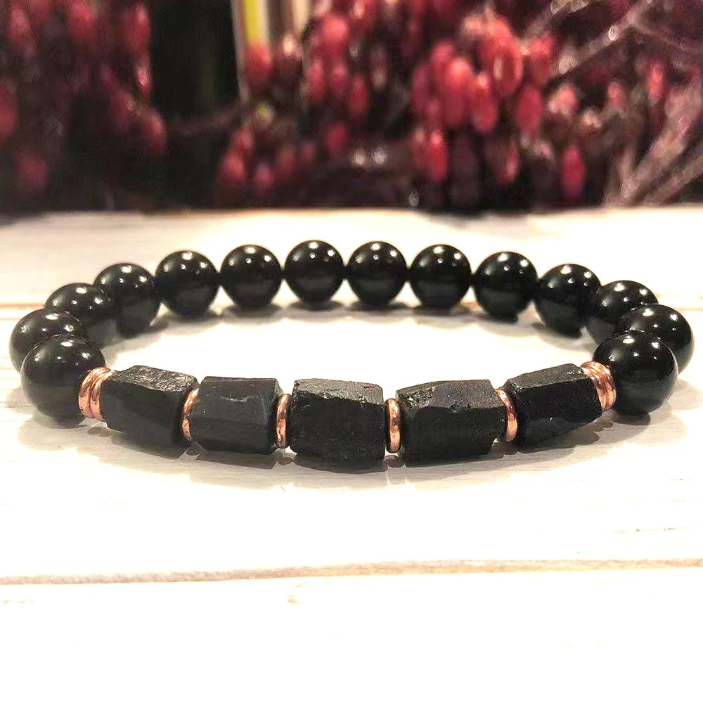 Pulseira Proteção EMF com Shungite e Turmalina - Terapia da Mulher
