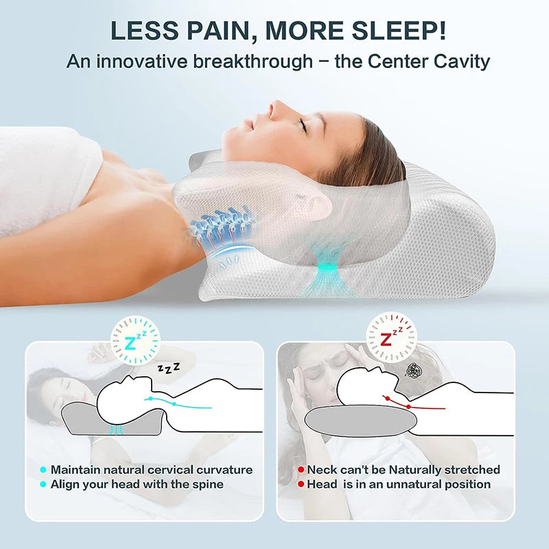 Travesseiro Cervical Memory Foam Premium - Suporte Ergonômico