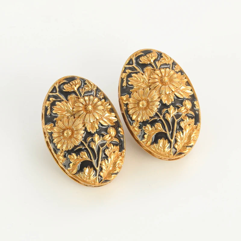 Brinco de Cobre - Art Deco Girassol de Van Gogh